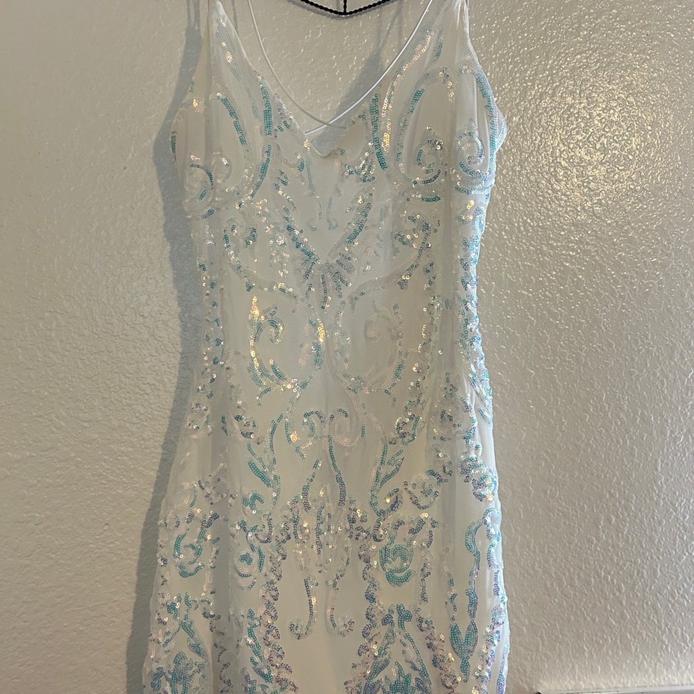 white mini hoco dress